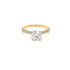 1.51 Total Carat Diamond Engagement in Two-Tone Metal Band