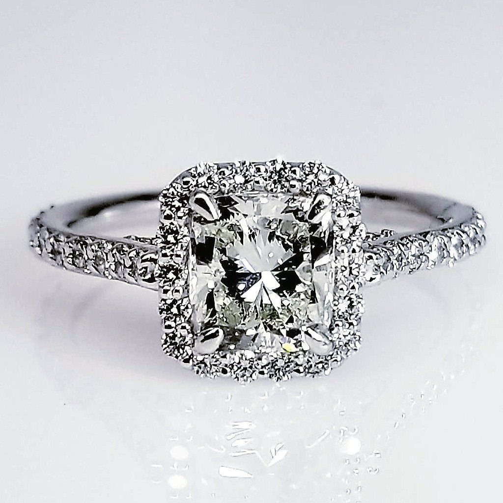 "ENGR02755" Soft Cushion Cut Diamond Engagement Ring ENGR02755
