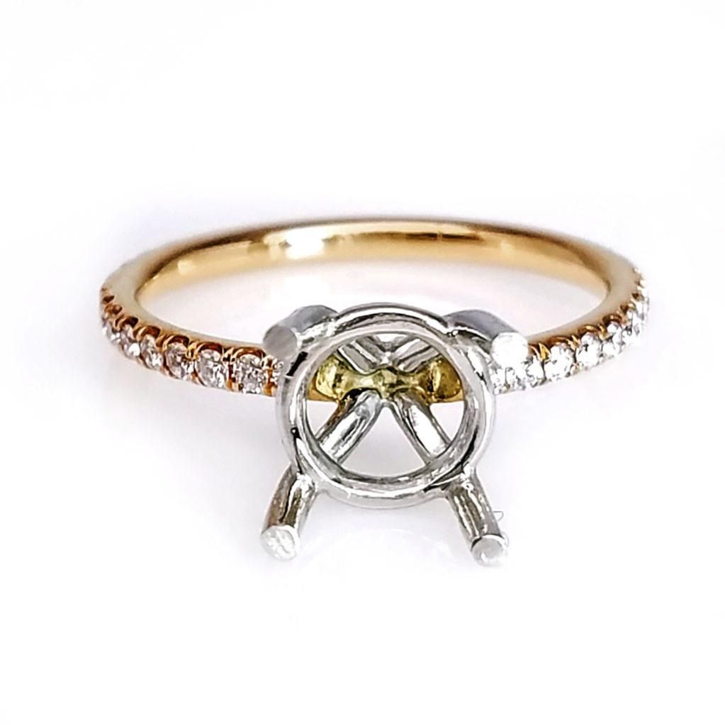 "ENGR02788" Rose Gold Delicate Diamond Setting For A Round Cut