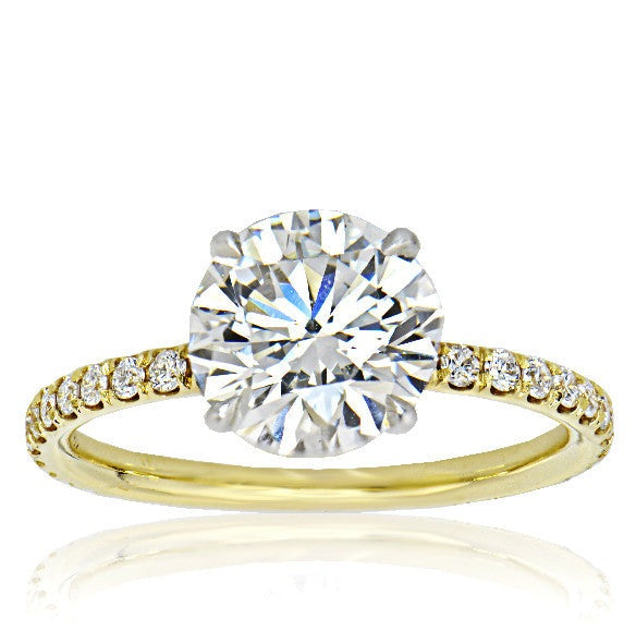 "ENGR02788" Rose Gold & Platinum Diamond Engagement Ring ENGR02788