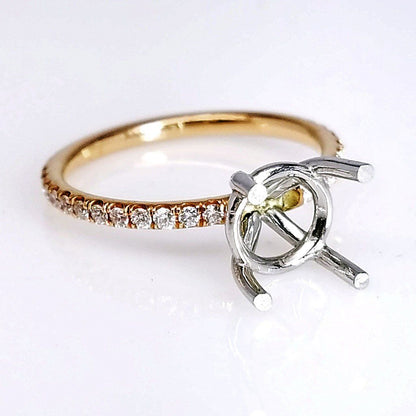 "ENGR02788" Rose Gold Delicate Diamond Setting For A Round Cut