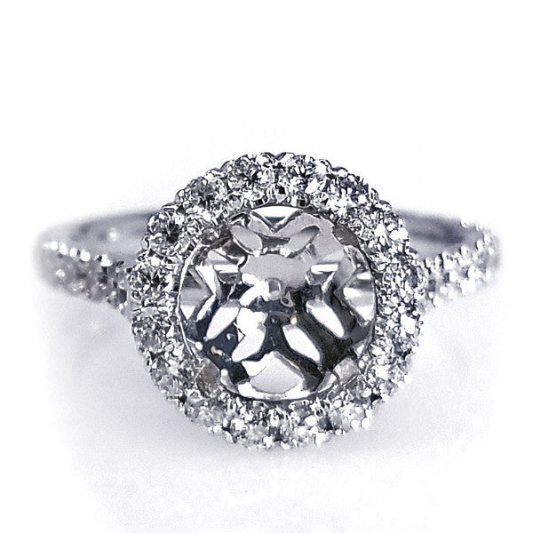 "ENGR02789" Scoop Pave Diamond Engagement Ring Setting
