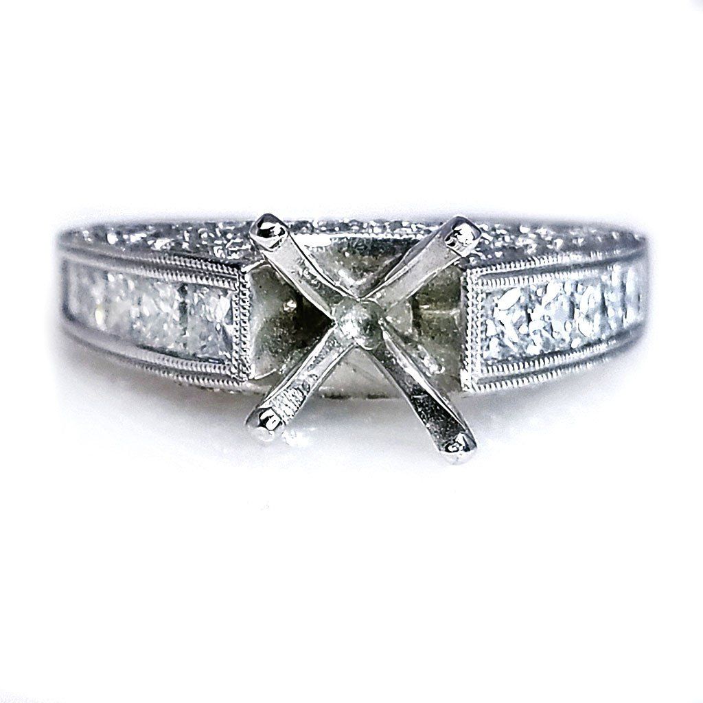 "ENGR02820" Platinum Diamond Engagement Ring Setting