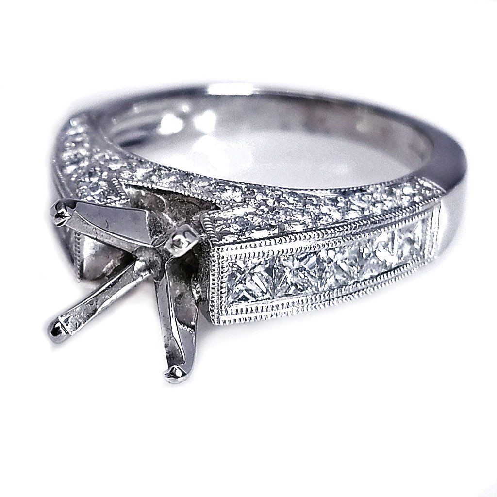"ENGR02820" Platinum Diamond Engagement Ring Setting