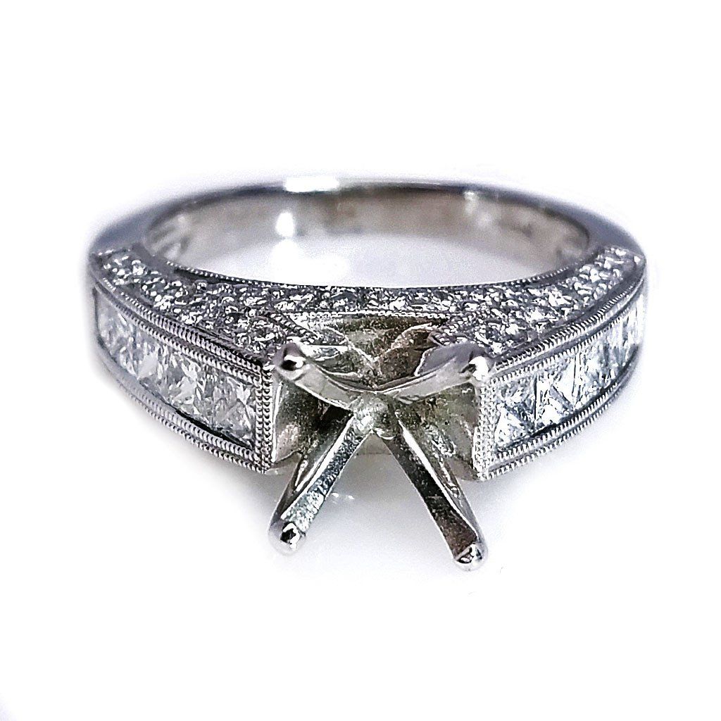 "ENGR02820" Platinum Diamond Engagement Ring Setting
