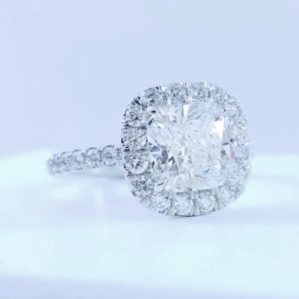 "ENGR02830" Cushion Diamond Halo Engagement Ring