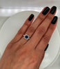 1.96 Total Carat Sapphire Halo Diamond Engagement Ring