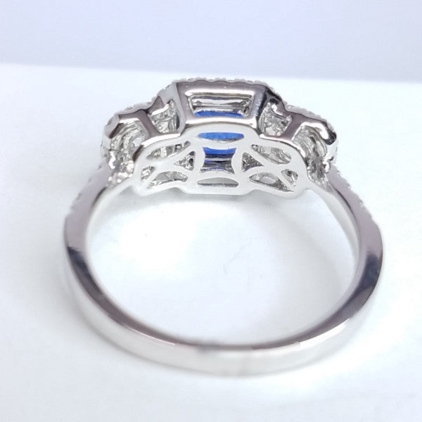 2.02 Total Carat Sapphire Diamond Engagement Ring