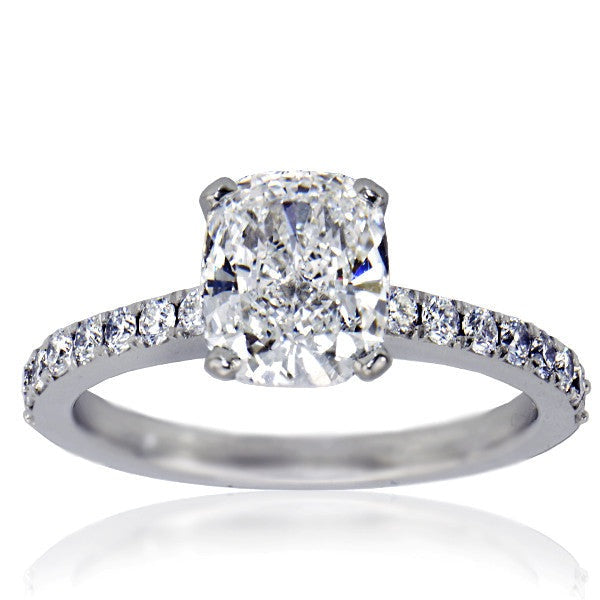 "ENGR02869" Cushion Cut Solitaire Diamond Engagement Ring