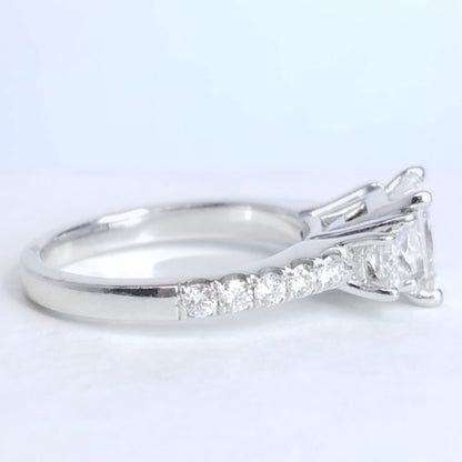 "ENGR02874" Three Stone Princess Cut Ring
