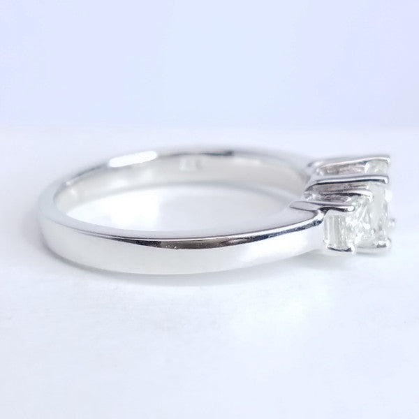 "ENGR02880" 0.72Carat Three Stone Princess Cut Ring
