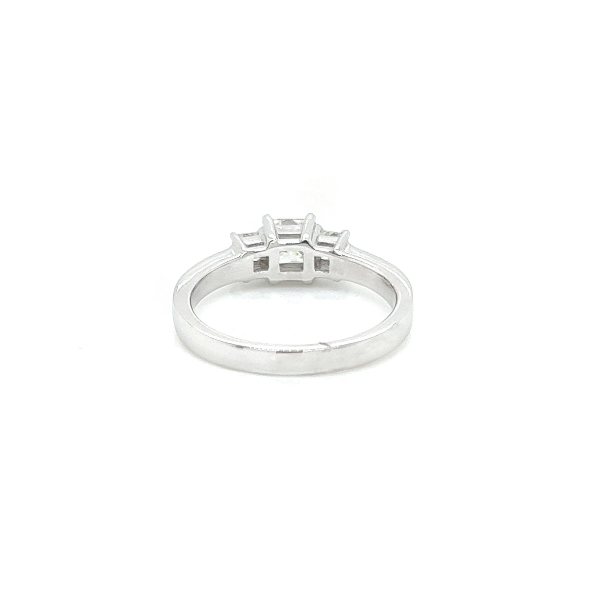 "ENGR02880" 0.72Carat Three Stone Princess Cut Ring