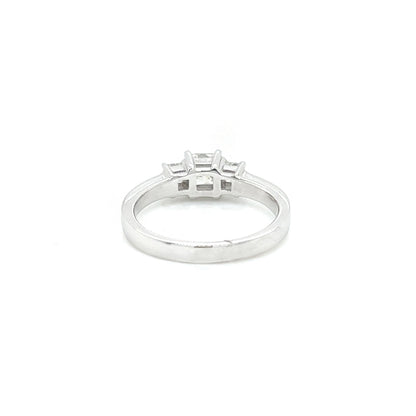 "ENGR02880" 0.72Carat Three Stone Princess Cut Ring