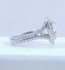 3.46 Total Carat Heart-Shaped Diamond Halo Ladies Engagement Ring GIA