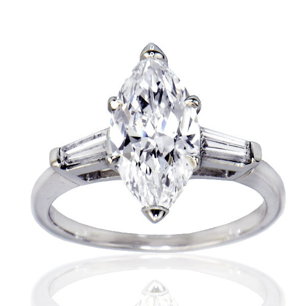 "ENGR02914" Marquise Cut Three Stone Diamond Engagement Ring