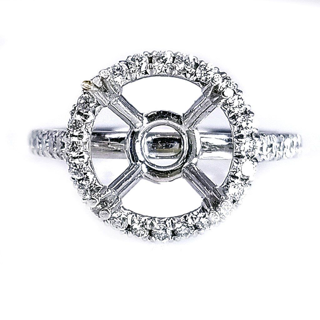 "ENGR02925" 18K White Gold Diamond Engagement Ring Setting