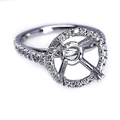 "ENGR02925" 18K White Gold Diamond Engagement Ring Setting