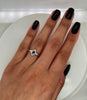 0.33 Total Carat Sapphire Diamond Halo Engagement Ring