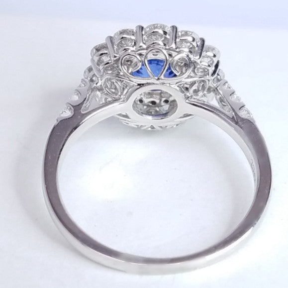 "ENGR02935" Double Halo Sapphire Diamond Ring