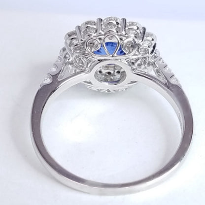 "ENGR02935" Double Halo Sapphire Diamond Ring