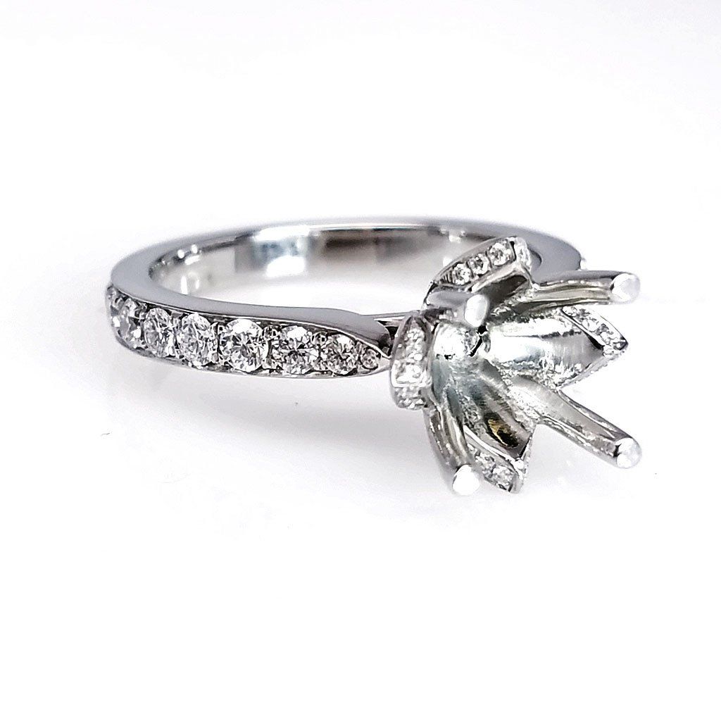 "ENGR02952" Handmade Floral Inspired Diamond Engagement Ring Setting
