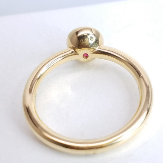 "ENGR02963" Red Hot GIA Ruby Yellow Gold Ring
