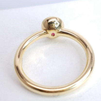 "ENGR02963" Red Hot GIA Ruby Yellow Gold Ring