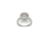 3.87 Total Carat Round Halo and Pave Set Engagement Ring H VS2