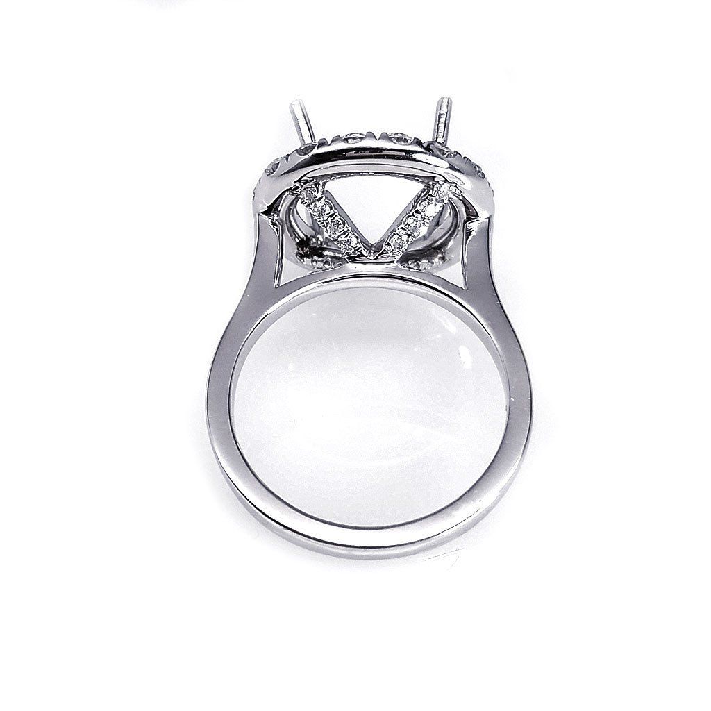 "ENGR02985" Halo Diamond Engagement Ring Setting With Secret Diamonds On The Pegs