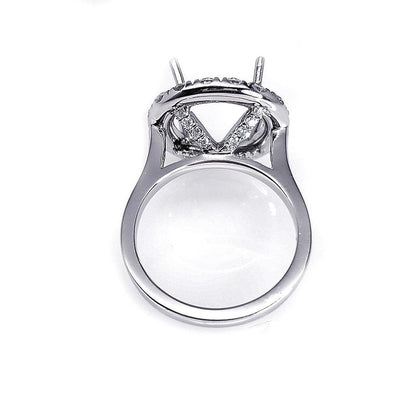 "ENGR02985" Halo Diamond Engagement Ring Setting With Secret Diamonds On The Pegs