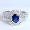 2.09 Total Carat Sapphire Diamond Engagement Ring