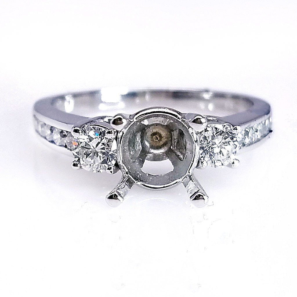 Split Shank Diamond Engagement Ring Setting in 14k White Gold (0.80ct. tw.)