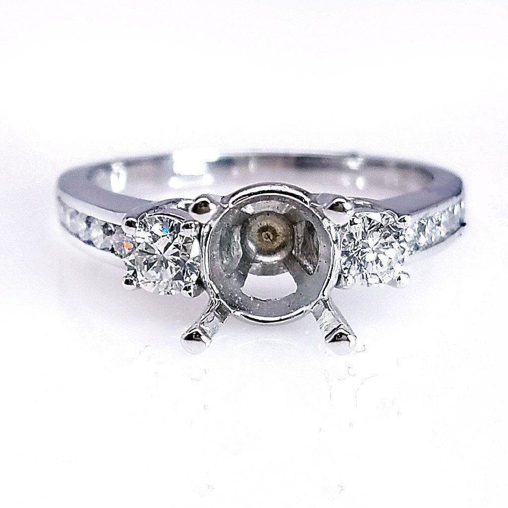 "ENGR03016" Classic Three Stone Diamond Engagement Ring Setting