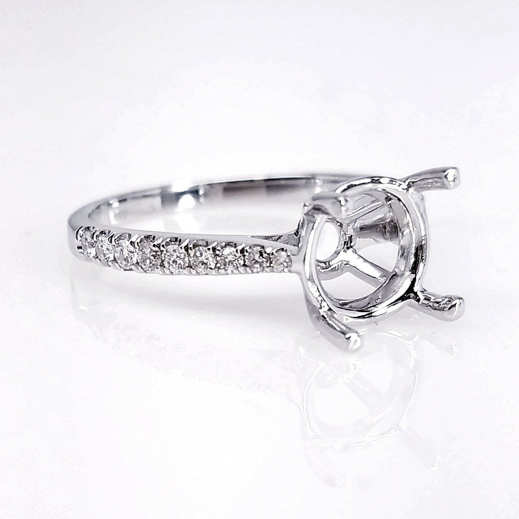 "ENGR03030" Delicate Pave Diamond Engagement Ring Setting