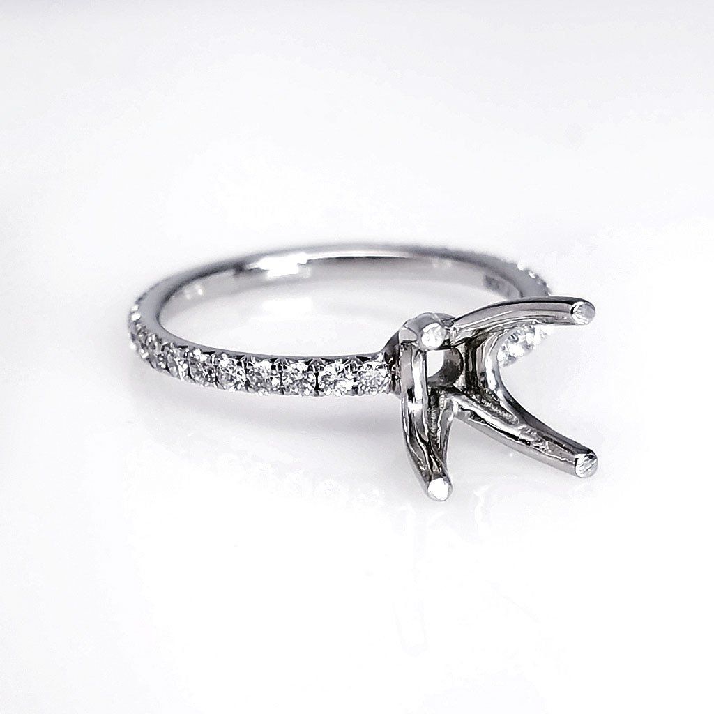 "ENGR03040" Custom Made Petite Delicate Diamond Engagement Ring Setting
