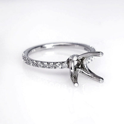 "ENGR03040" Custom Made Petite Delicate Diamond Engagement Ring Setting