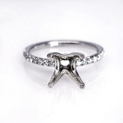"ENGR03040" Custom Made Petite Delicate Diamond Engagement Ring Setting