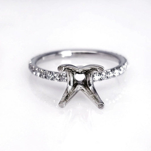 "ENGR03040" Custom Made Petite Delicate Diamond Engagement Ring Setting