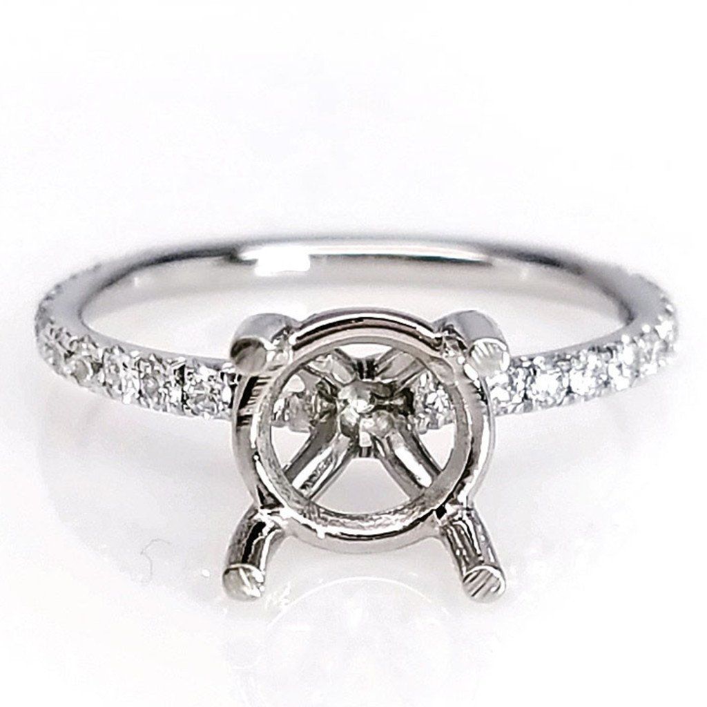 "ENGR03041" Delicate Pave Diamond Engagement Ring Setting a