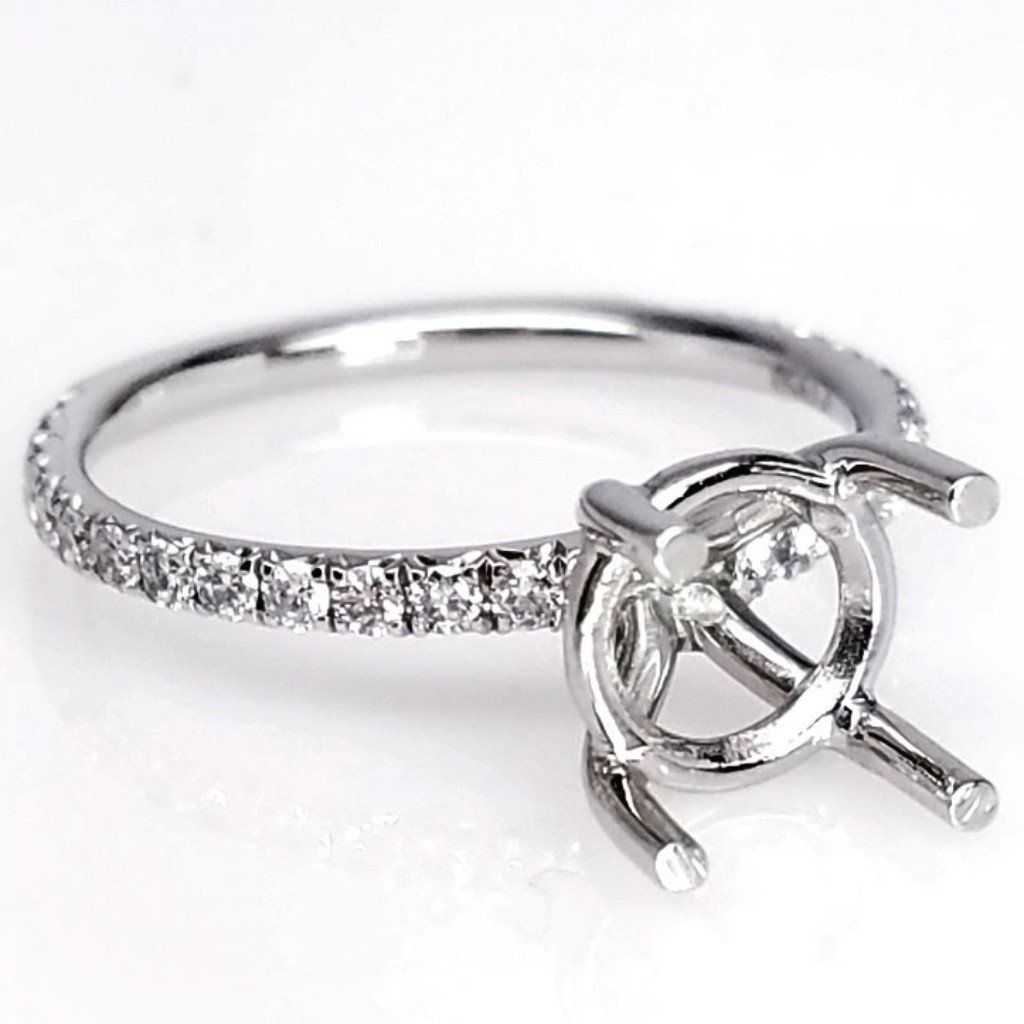 "ENGR03041" Delicate Pave Diamond Engagement Ring Setting a
