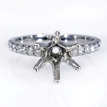 "ENGR03057" Tulip Style Pave Diamond Engagement Ring Setting