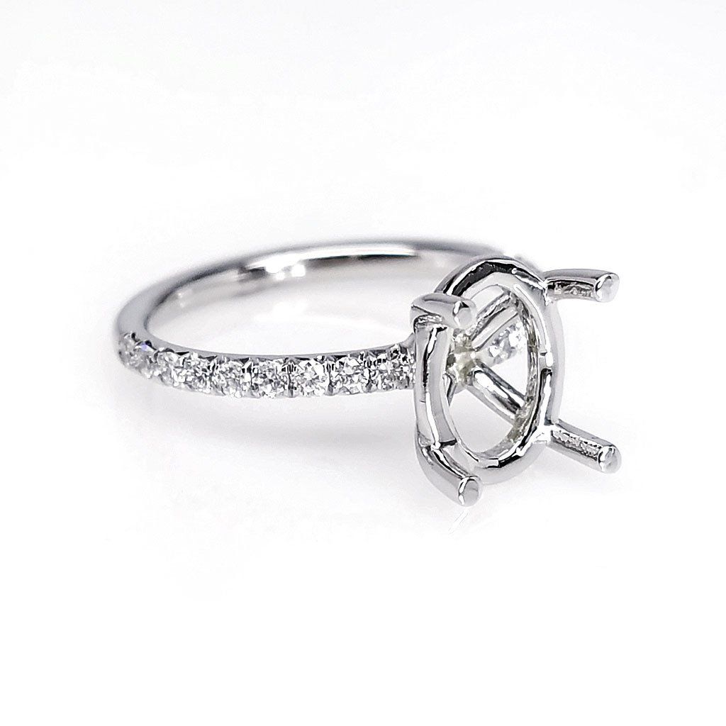 "ENGR03092" Delicate Oval Diamond Engagement Ring Setting