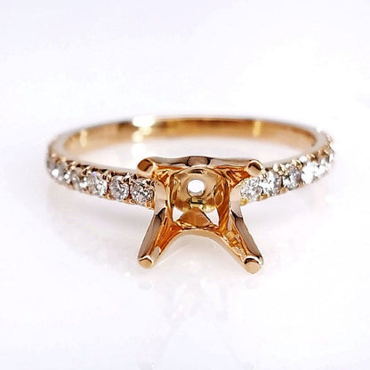 "ENGR03093" Rose Gold Pave Diamond Engagement Ring Setting