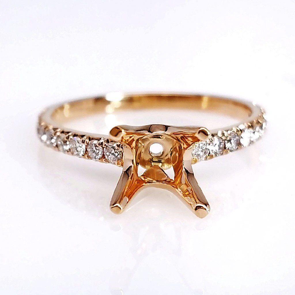 "ENGR03093" Rose Gold Pave Diamond Engagement Ring Setting