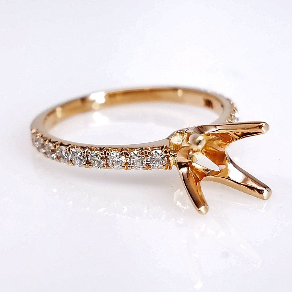 "ENGR03093" Rose Gold Pave Diamond Engagement Ring Setting
