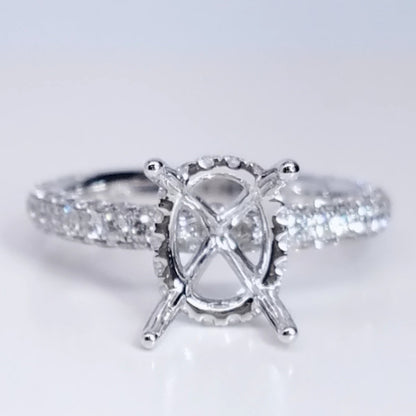 "ENGR03099" Royal Pave Three Sided Diamond Engagement Ring Setting