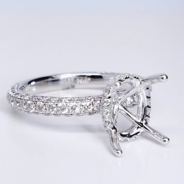 "ENGR03099" Royal Pave Three Sided Diamond Engagement Ring Setting