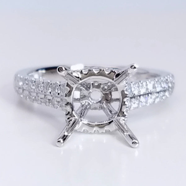 "ENGR03102" Two Row Pave Diamond Engagement Ring Setting