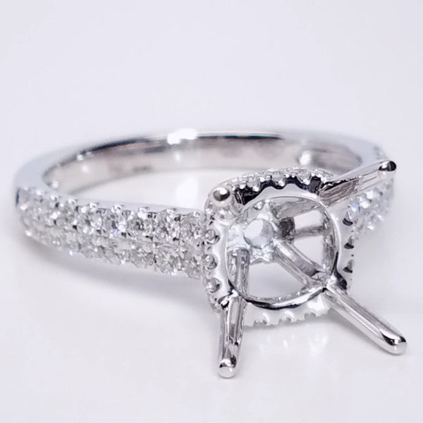 "ENGR03102" Two Row Pave Diamond Engagement Ring Setting