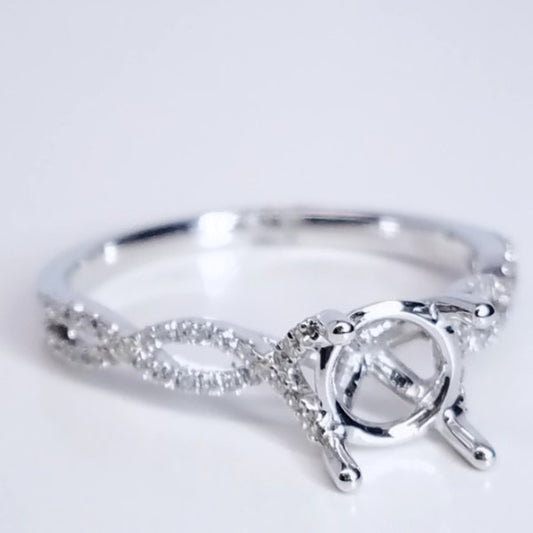 "ENGR03103" Twist Round Diamond Engagement Ring Setting